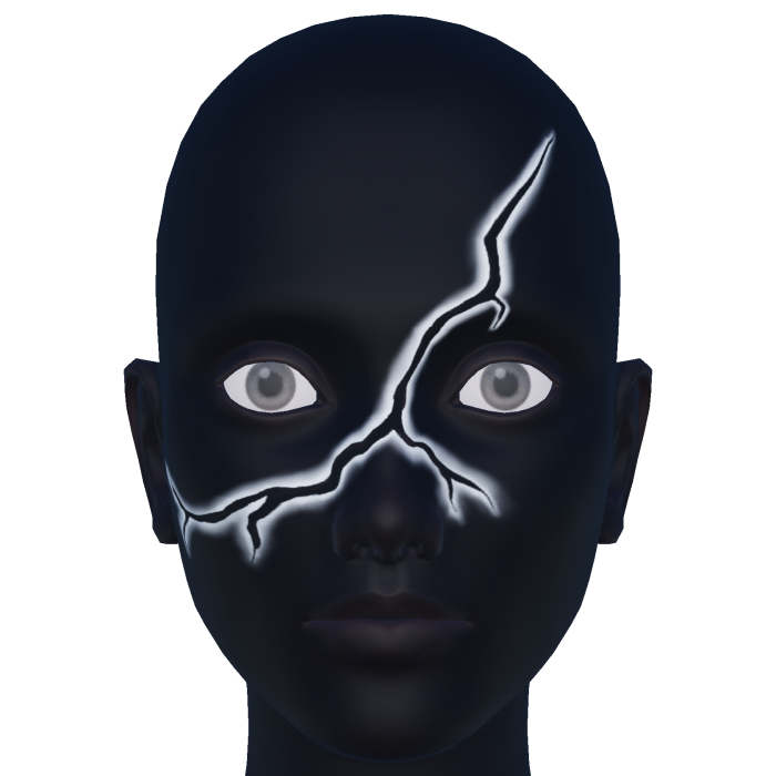 White Anime Lightning Void Scar Left