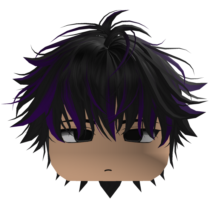 Cute Y2K emo black purple hair