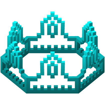 Cyan Blue 8-Bit Royal Crown Outline Recolor (Addon Roblox item