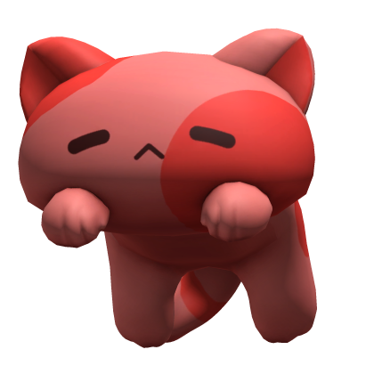 Kawaii Sleeping Cat Kitten on Head - Red