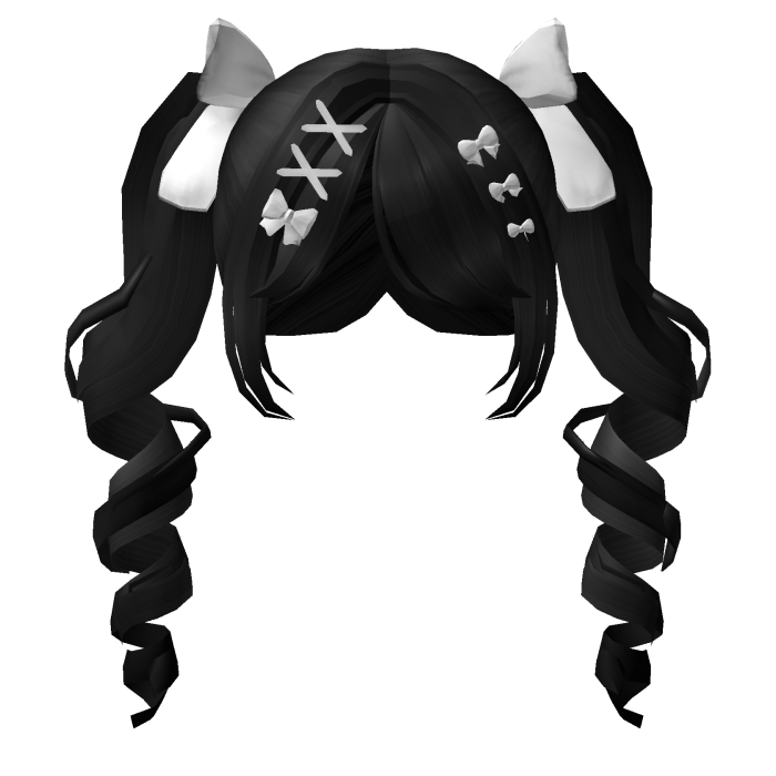Jirai Kei Twirls Pigtails Hair - Black White