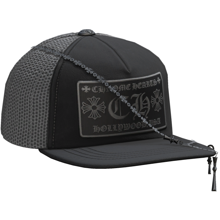 Black Designer Tilted Cap