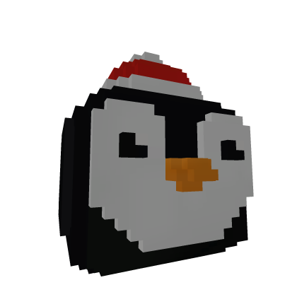 Christmas Pixel Pinguin Head