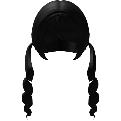 (FREE UGC) cute black curly pigtails ꒰code : itsi꒱ Roblox item