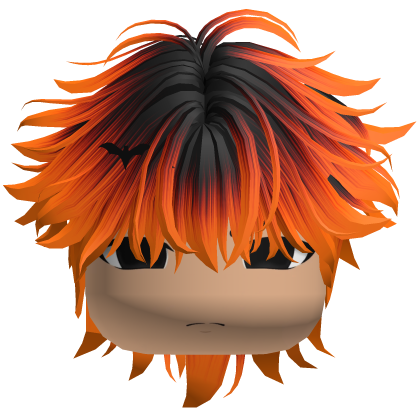 🎃 Messy Emo Halloween Boy Hair (Orange/Black) Roblox item