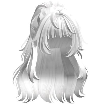 Super Fluffy Messy Anime Ponytail (White) Roblox item