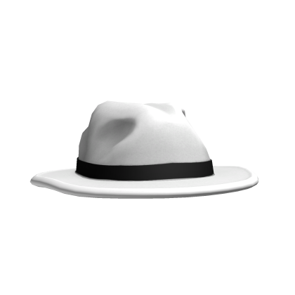 Mob Fedora Hat White w Black Band