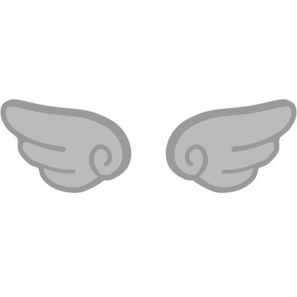 ♡ Cute Glowing Angel Chibi Wings in Grey Roblox item
