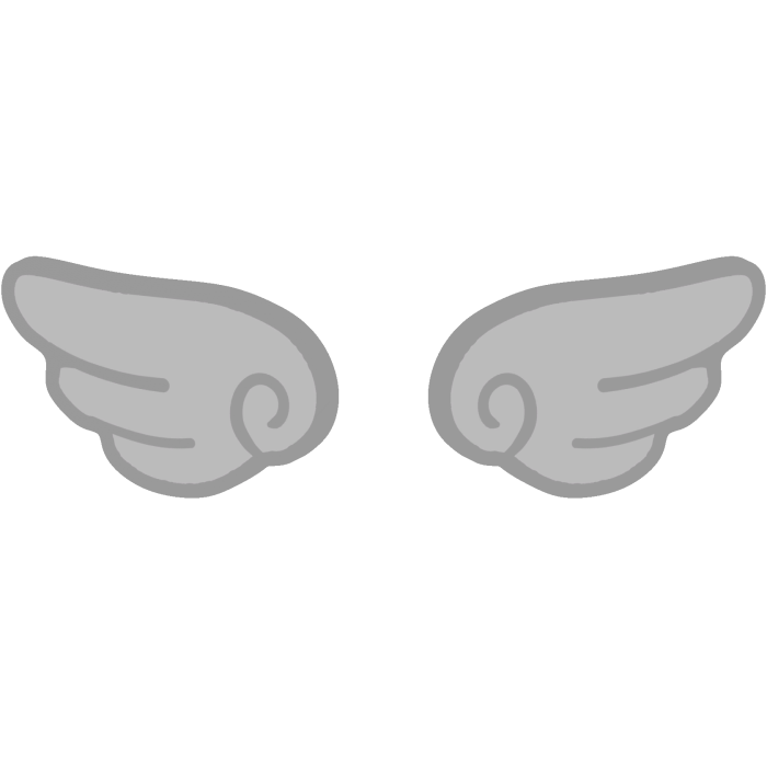 ♡ Cute Glowing Angel Chibi Wings in Gray