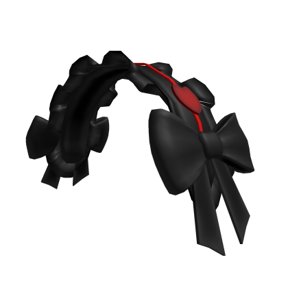 Ribbon Heart Headband - Black & Red