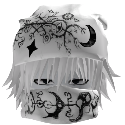 Vkei White Hair Mask Dashie Emo Beanie Moe