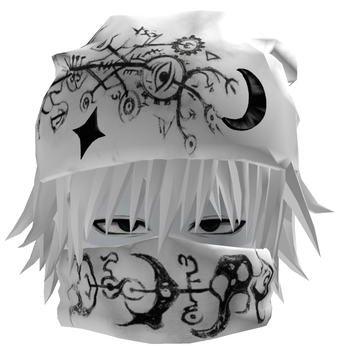 Vkei White Hair Mask Dashie Emo Beanie Moe