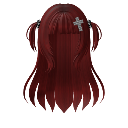 Long Straight Emo Goth Y2K Hair - Red