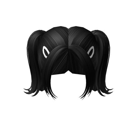 Black Cheap Cute Preppy Double Ponytail Hair Roblox item