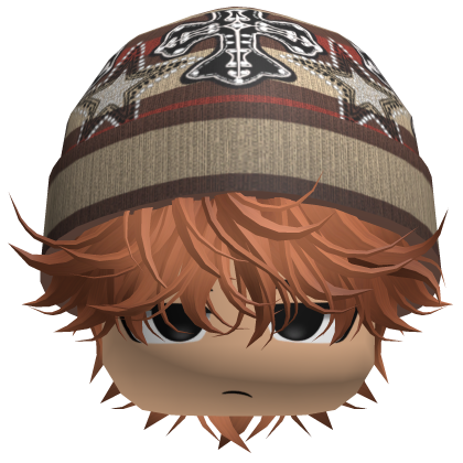 Messy Spikey Hair W/ Skater Beanie Ginger V2 Roblox item