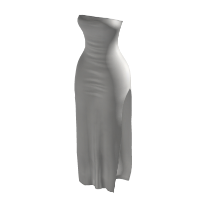 BB White Slim Side Slit Slip Dress