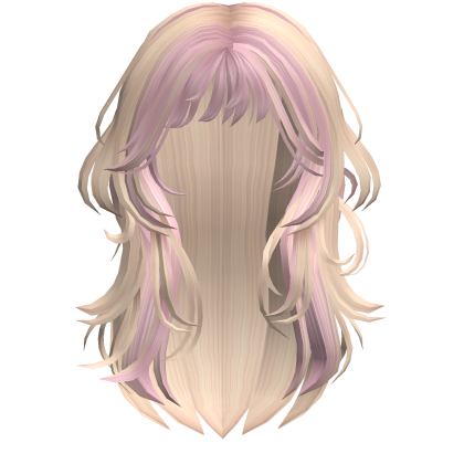 Y2K Two-Tone Grunge Messy Wolfcut Blonde & Pink Roblox item