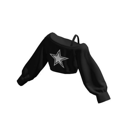 Star Off Shoulder Oversized Sweater (Cropped)