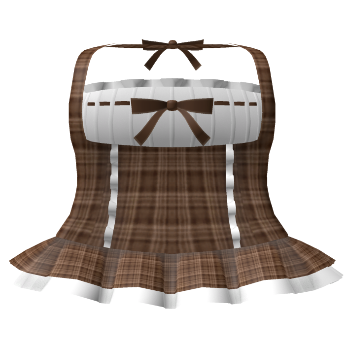 cute brown plaid halter bow doll dress