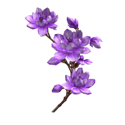 Purple Cherry Blossom Flower Maximalist Branch
