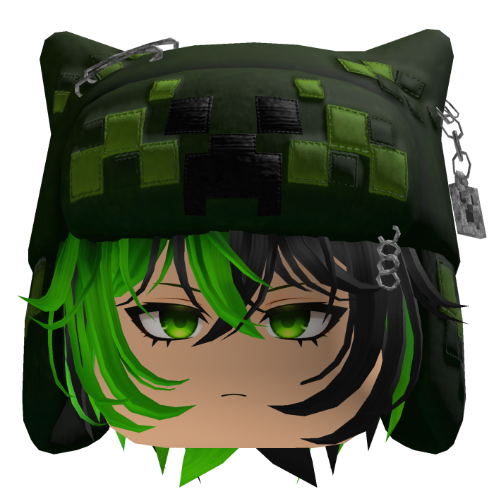 Green Pixel Creeper Ushanka Boy Hair