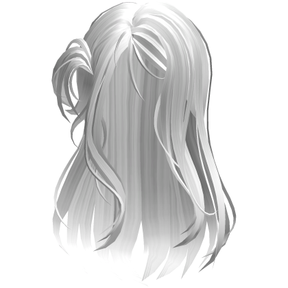 Soft Swirly Ponytail Tied up Hair White Roblox item