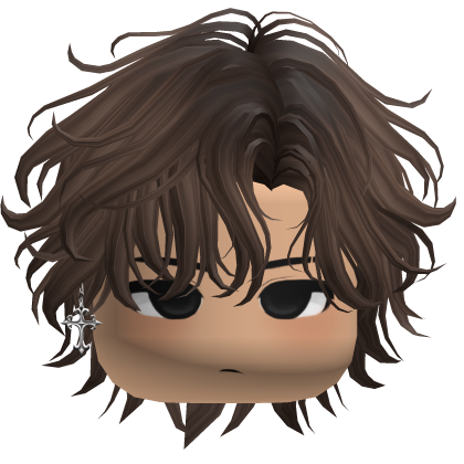 Light Brown Emo SidePart W/ Chibi Boy Face Roblox item