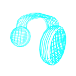 Hologram Headphones Blue