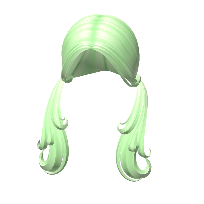 -',ৎ Shaggy Curtain Bang Pigtails in Green