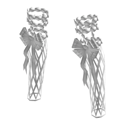 Leg Warmers With Bows - White