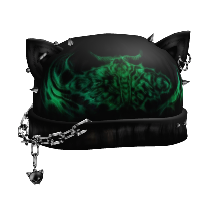 Black Mystic Green Cute Cat Grunge Spiky Beanie