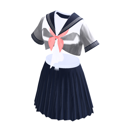 Anime School Girl Uniform | White & Blue thumbnail