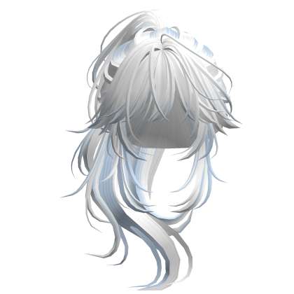 Wolfcut Anime Layered Ponytail White&Blue