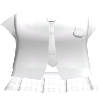 ♡ : white plaided school uniform Roblox item