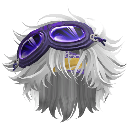 White Windswept Hair w/ Goggles  Roblox item