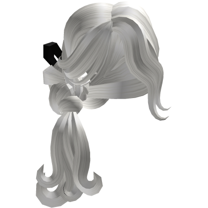 White Long Wavy Side Ponytail Hair w/ Side Bangs Roblox item
