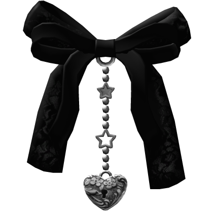 left double hair bow and charms black Roblox item