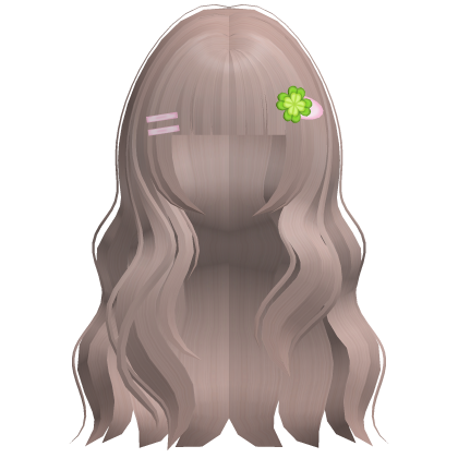 🍀꒰ cute lucky clover hime hair in milk tea Roblox item