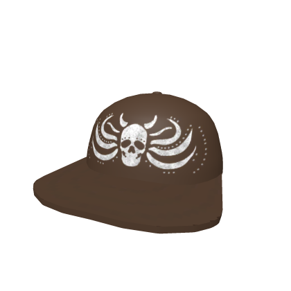 Y2K Grunge Cap Skull Brown