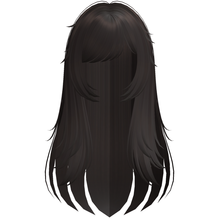 Long Dark Brown Wispy Messy Hair
