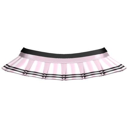 Preppy Pleated Cheer Mini Skirt (Light Pink Black)