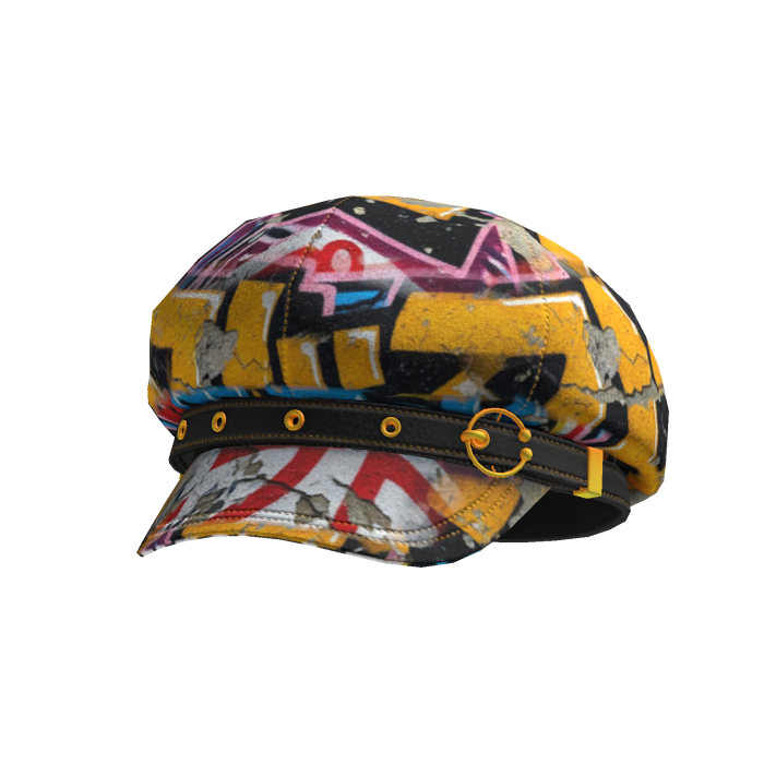 Goth Style Yellow Pink Black Graffiti Hat