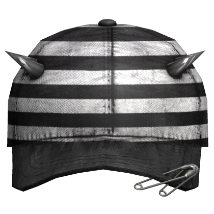 striped distressed worn cap