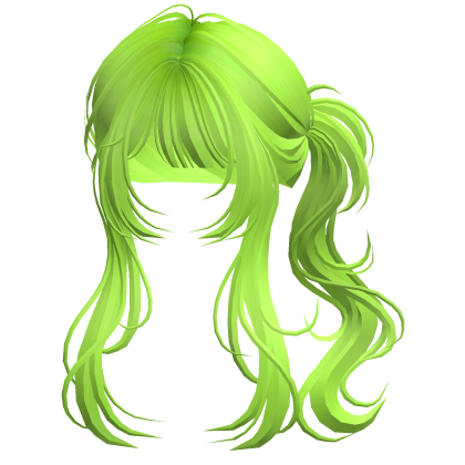 Messy Vamp Cyber Wolfcut Ponytail Neon Green Roblox item
