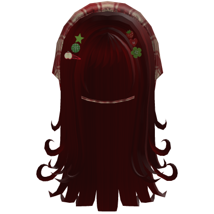Red Curly Igari Hair w/ Bandana And Clip Roblox item