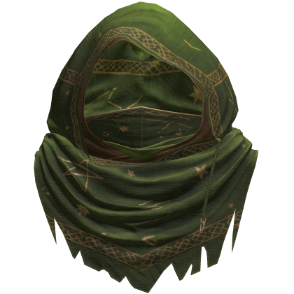 Green Sorcerer Distressed Rune Hood
