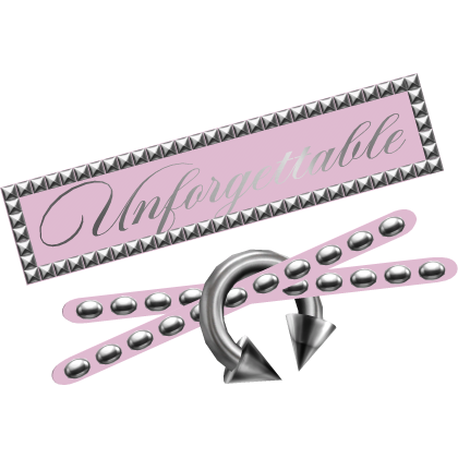 alt emo studded x clip w piercing in pink Roblox item