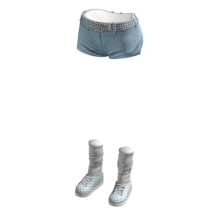 Light Blue Cute Denim Shorts w/ Shoes thumbnail