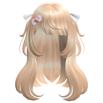 Rosy Ribbon Cute K-pop Idol Hair (Blonde)