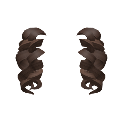 Curly Pigtails Extension in Brown Roblox item